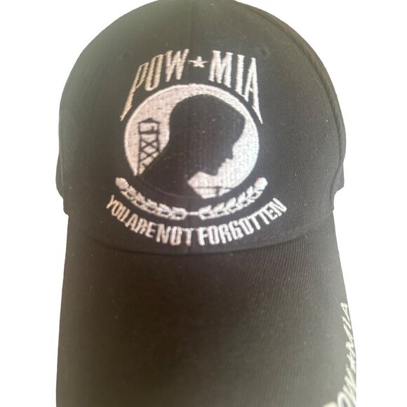 POW MIA You Are Not Forgotten Black Hat Cap Adjustable - Picture 2 of 5